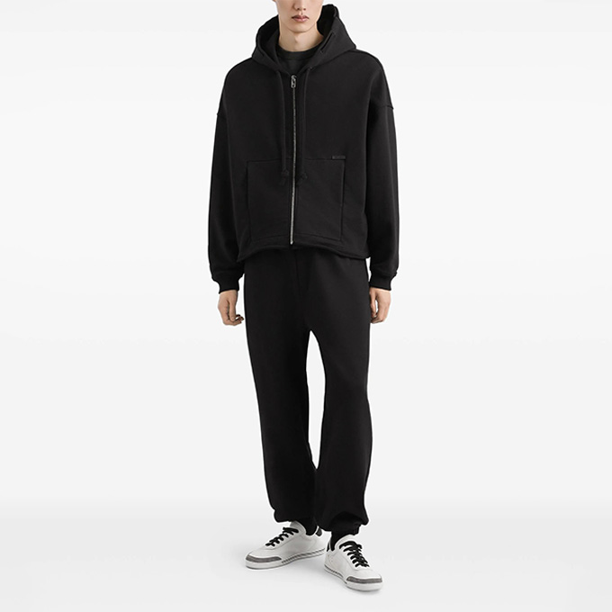 dolce & gabbana zip up hooded oversized fleece jacket & sweatpants